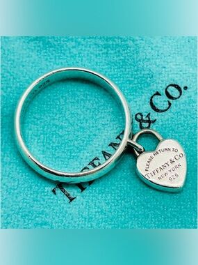 Rare Tiffany & Co. Return to Tiffany Heart Tag Ring Sterling Silver Size 5.75